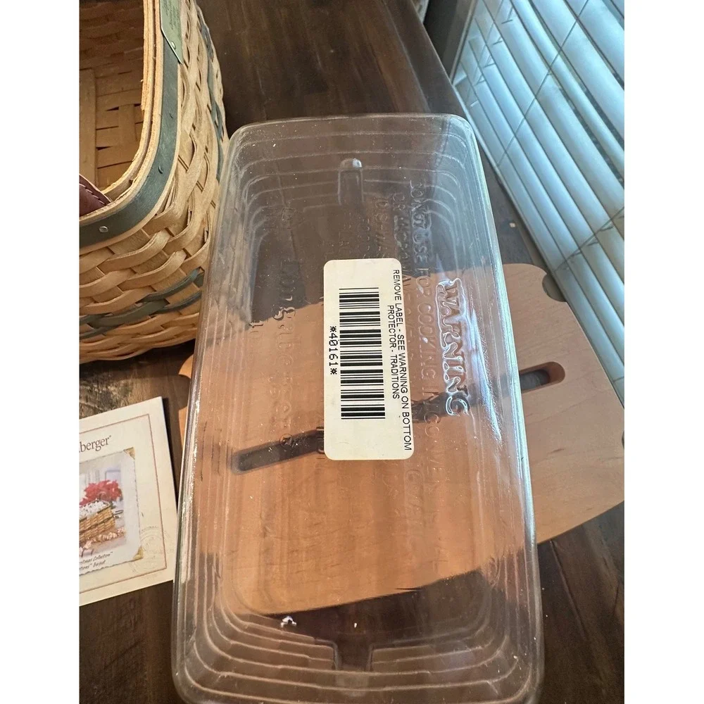 Longaberger 2002 Christmas Collection Traditions Basket Lid & Protector Set